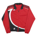 ADIDAS Mens Red & Black Zip Jacket L Polyester Sports Track Athletic