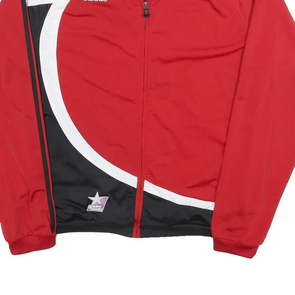 ADIDAS Mens Red & Black Zip Jacket L Polyester Sports Track Athletic