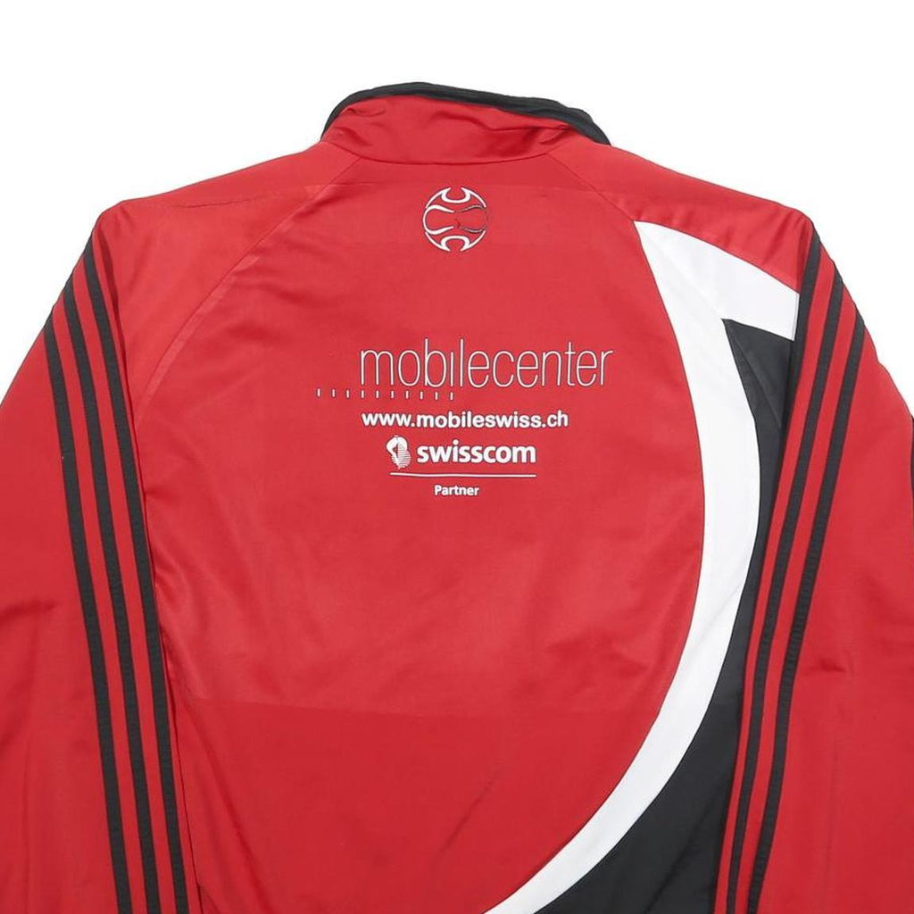 ADIDAS Mens Red & Black Zip Jacket L Polyester Sports Track Athletic