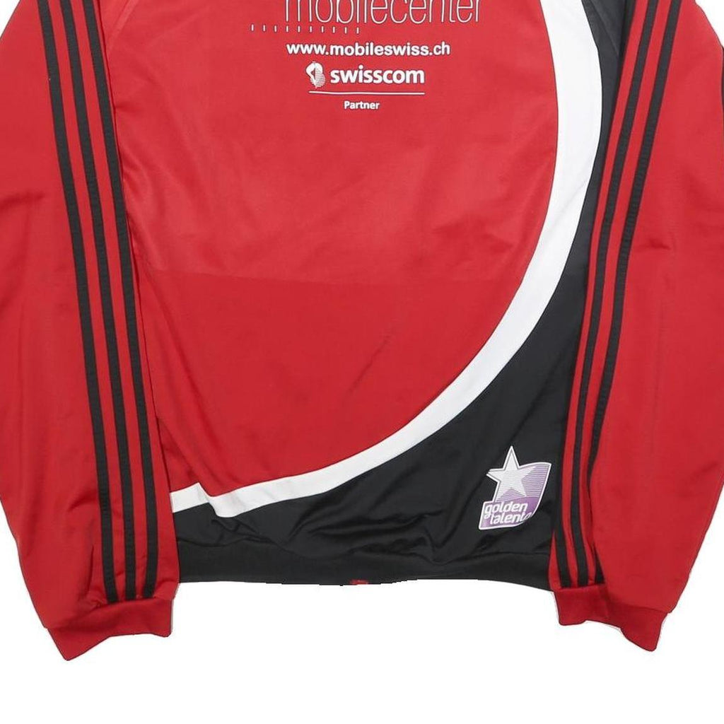 ADIDAS Mens Red & Black Zip Jacket L Polyester Sports Track Athletic