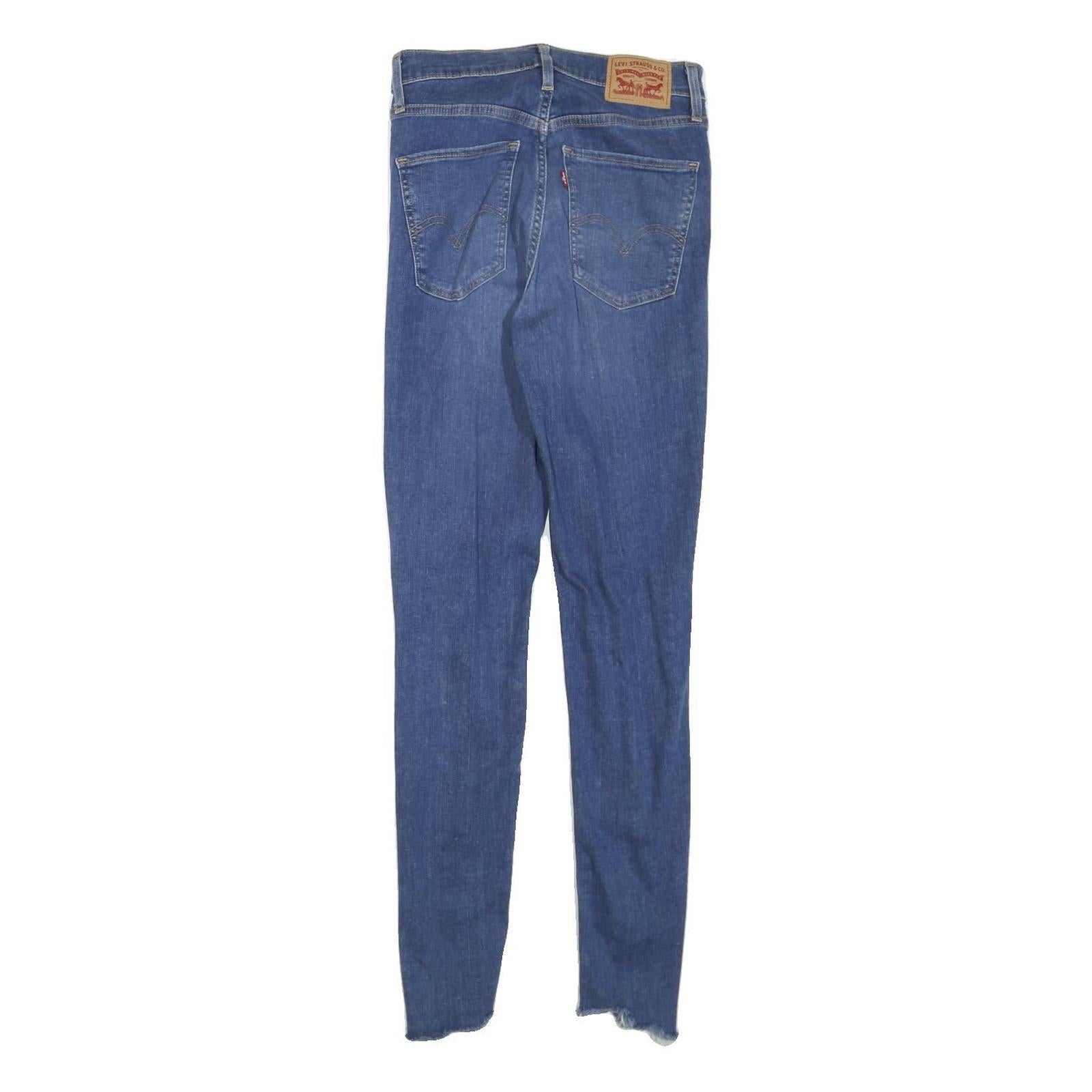 LEVI'S Womens Blue Slim Skinny Denim Medium W27 L29 Ripped Distressed Jeans