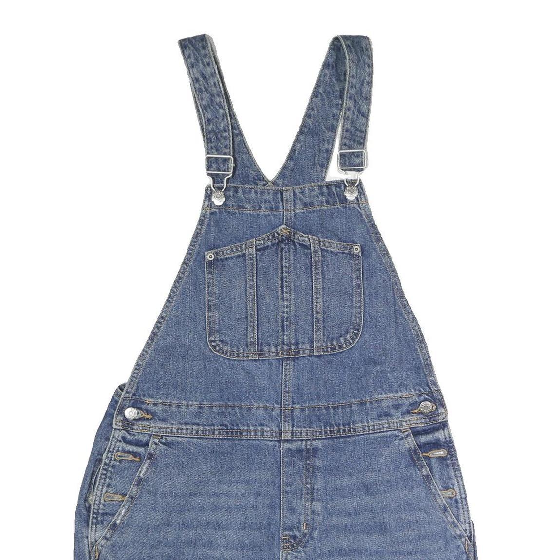 OLD NAVY Womens Blue Cotton Denim Dungarees Loose S W14 L37 Casual Summer