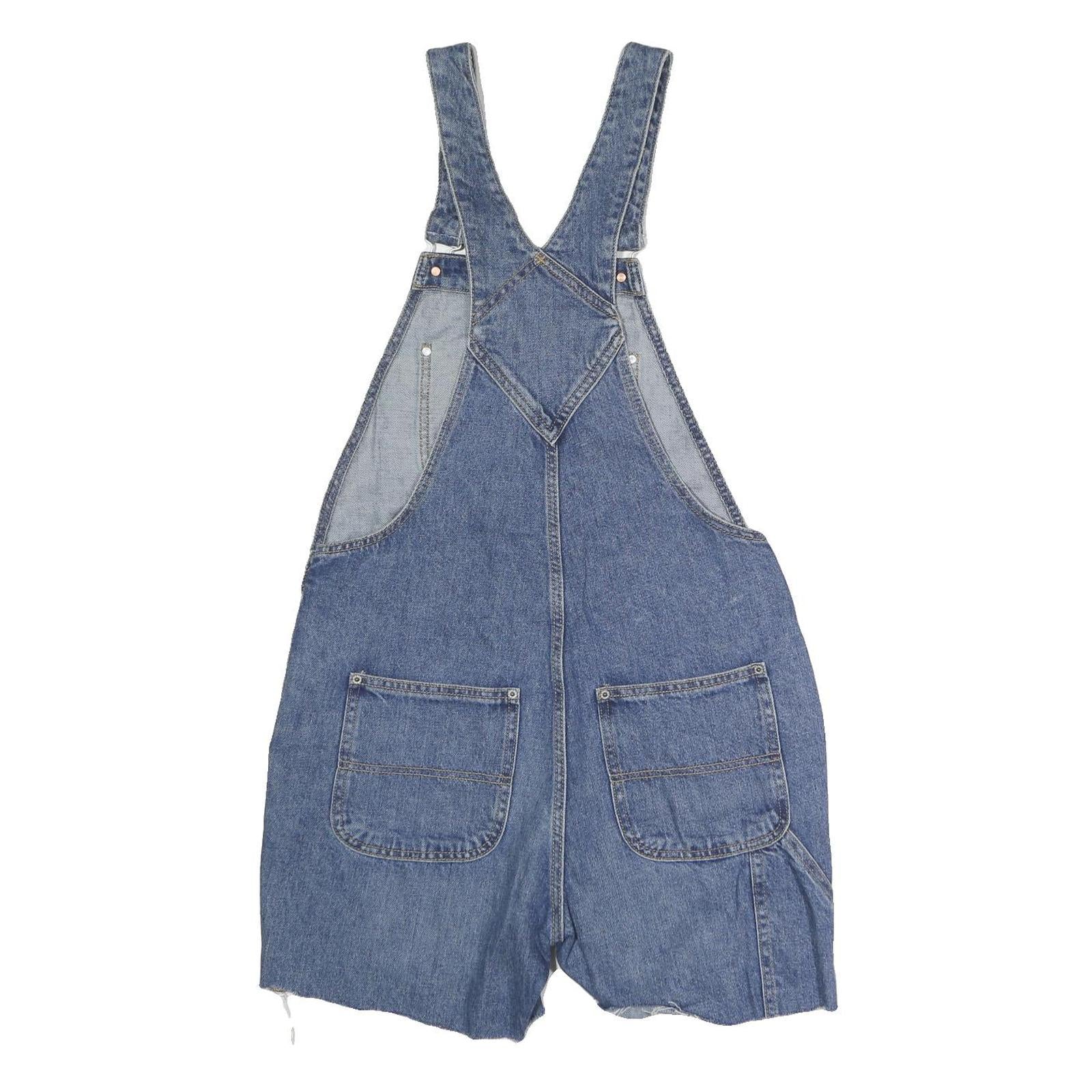 OLD NAVY Womens Blue Cotton Denim Dungarees Loose S W14 L37 Casual Summer