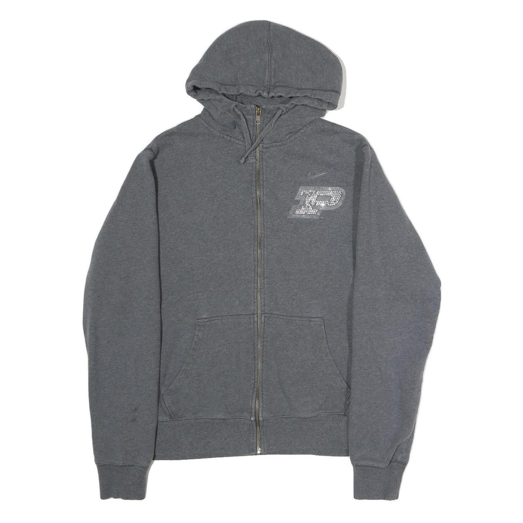 NIKE Womens Grey ¼ Zip Hoodie XL Purdue Boilermakers Zip-Up Sweater