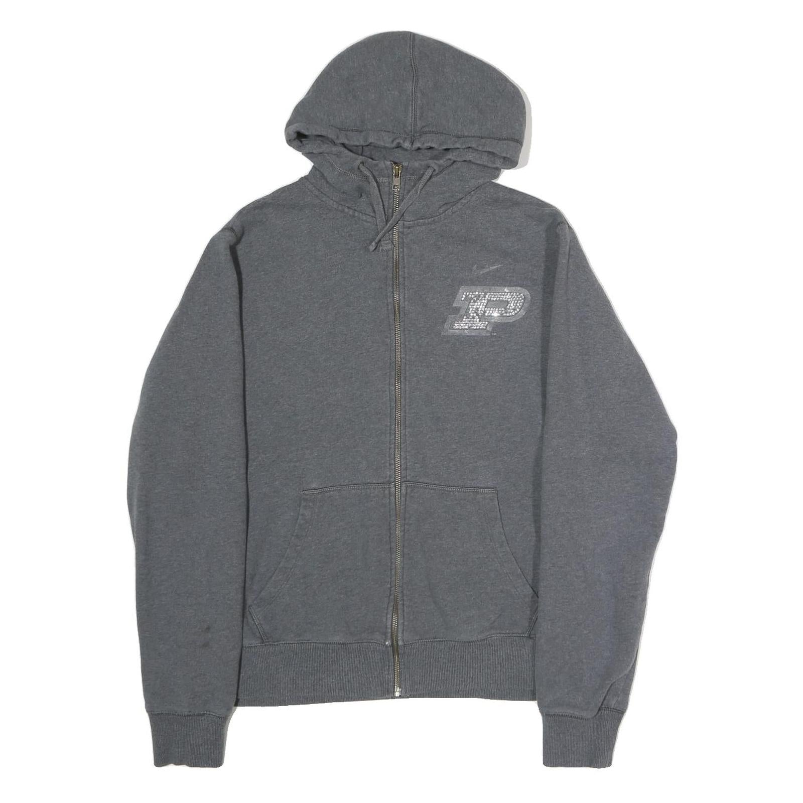 NIKE Womens Grey ¼ Zip Hoodie XL Purdue Boilermakers Zip-Up Sweater