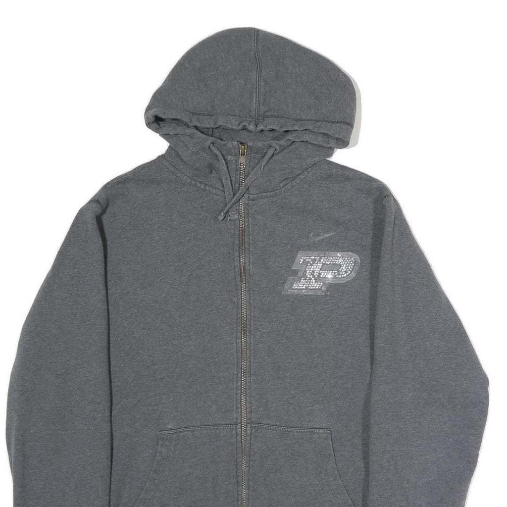 NIKE Womens Grey ¼ Zip Hoodie XL Purdue Boilermakers Zip-Up Sweater