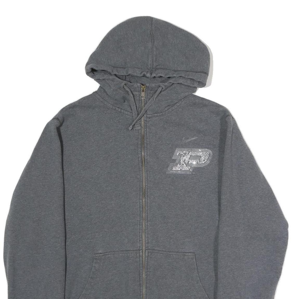 NIKE Womens Grey ¼ Zip Hoodie XL Purdue Boilermakers Zip-Up Sweater