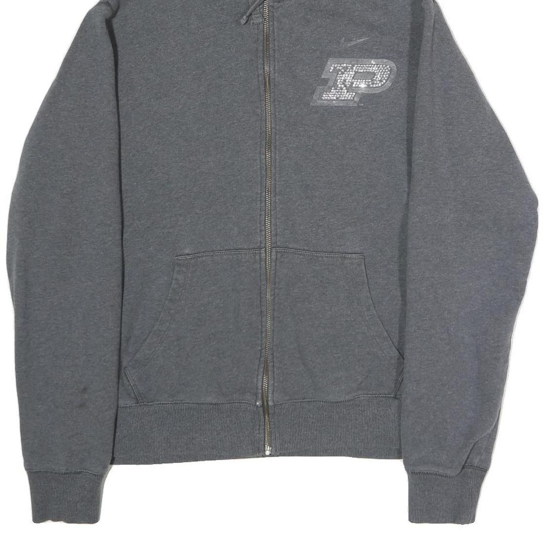 NIKE Womens Grey ¼ Zip Hoodie XL Purdue Boilermakers Zip-Up Sweater