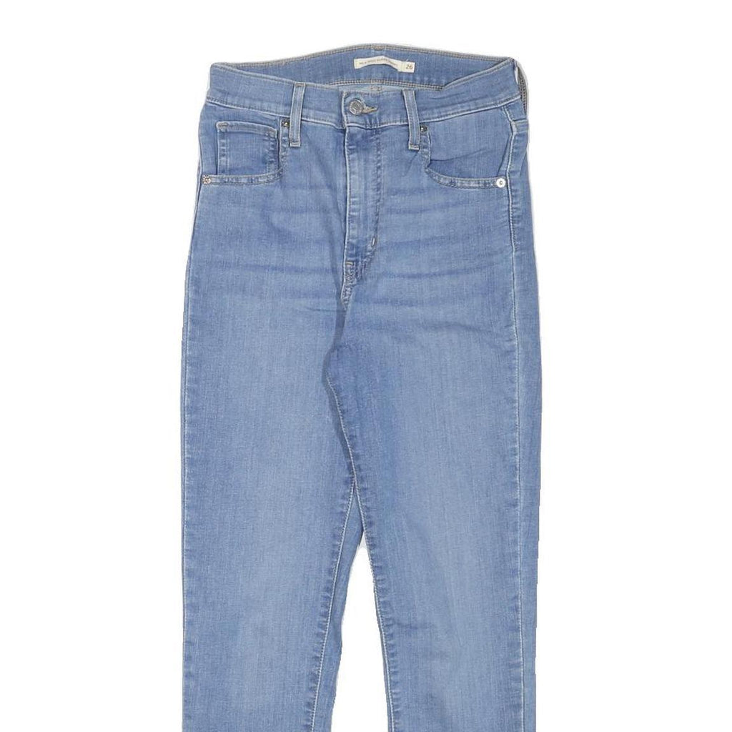LEVI'S Womens Blue Slim Skinny Denim Medium W24 L26 Slim Fit Jeans Zip Closure