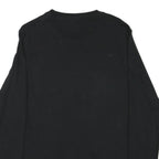 ADIDAS Mens Black Chicago Blackhawks Long Sleeve Crew Neck Cotton Blend T-Shirt