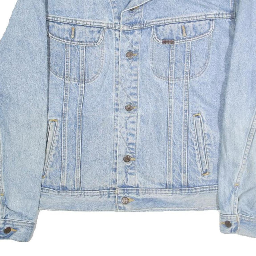 LEE Mens Blue Denim Jacket L Cotton Button Closure Classic Fit Chest Pockets