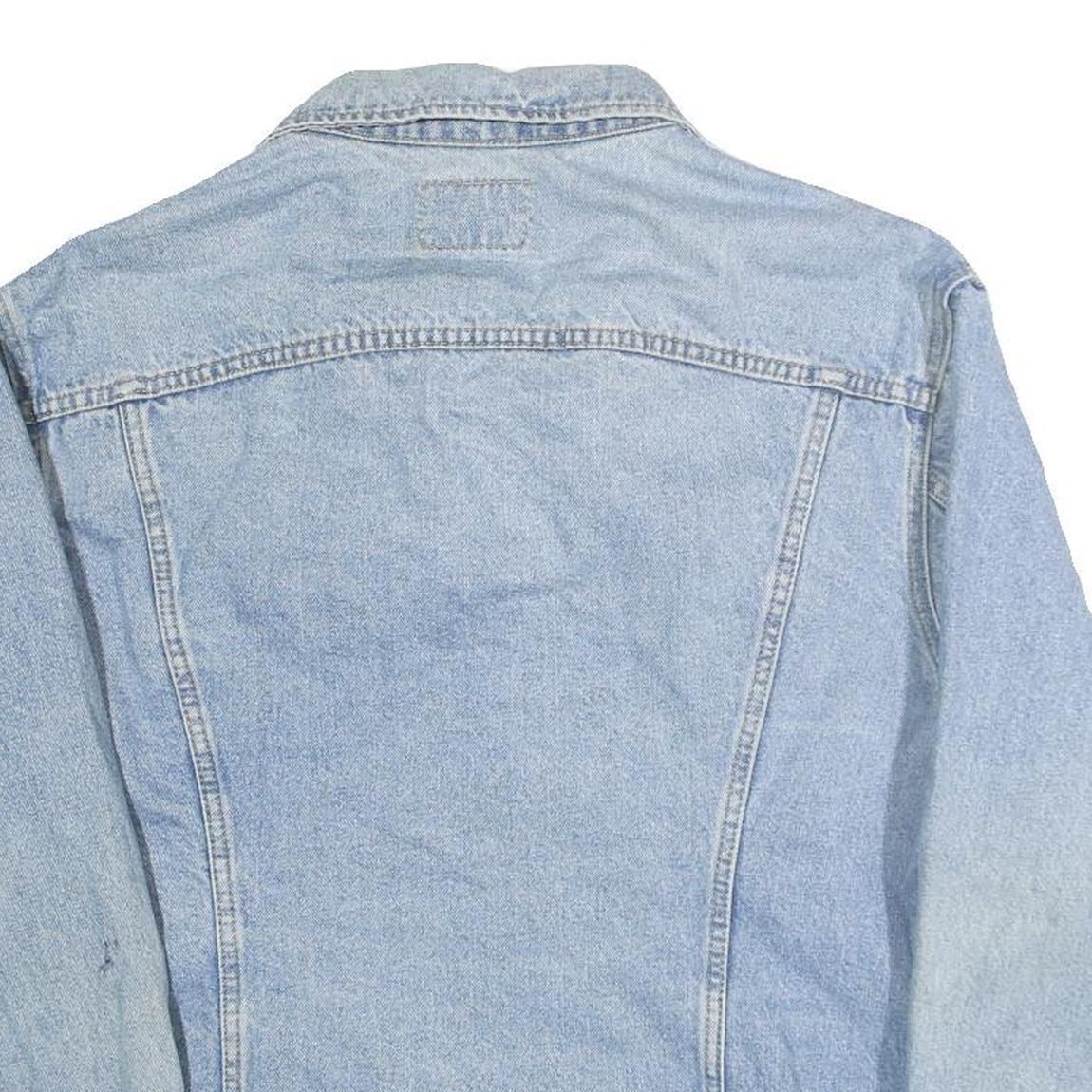 LEE Mens Blue Denim Jacket L Cotton Button Closure Classic Fit Chest Pockets