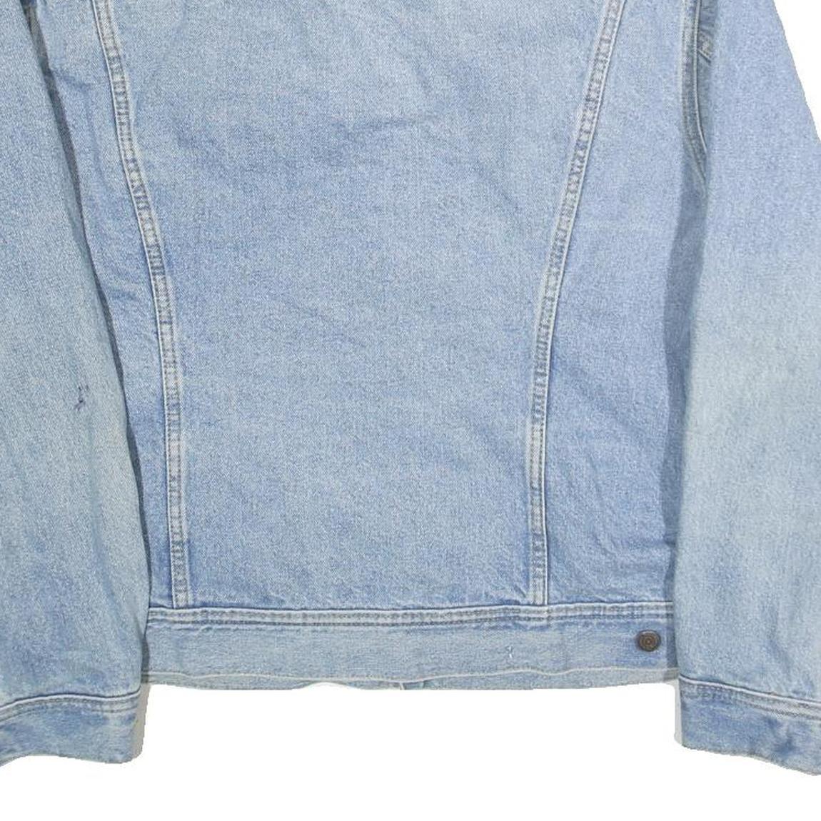 LEE Mens Blue Denim Jacket L Cotton Button Closure Classic Fit Chest Pockets