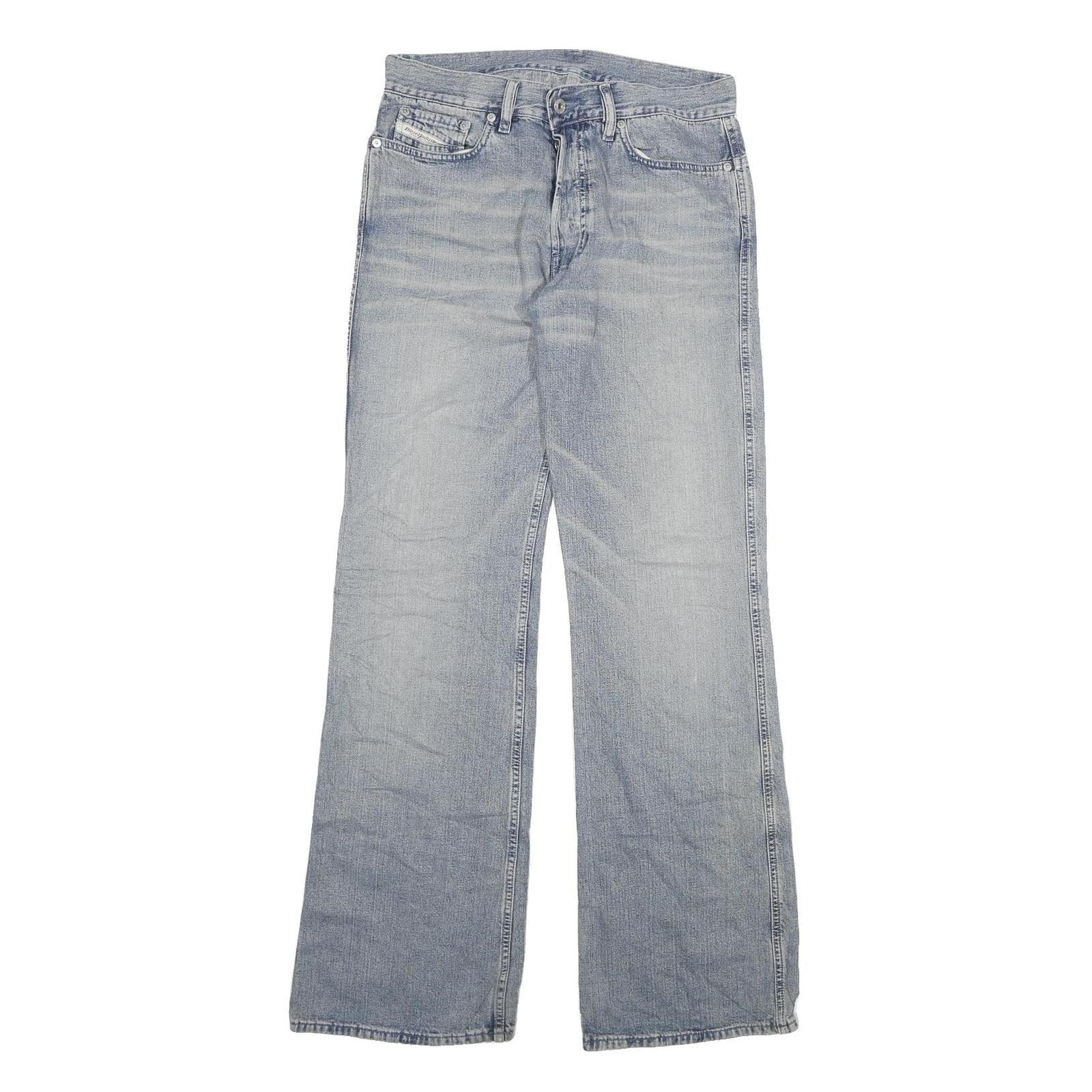 DIESEL Mens Regular Fit Button Closure Blue Denim Jeans W30 L33 Classic Casual