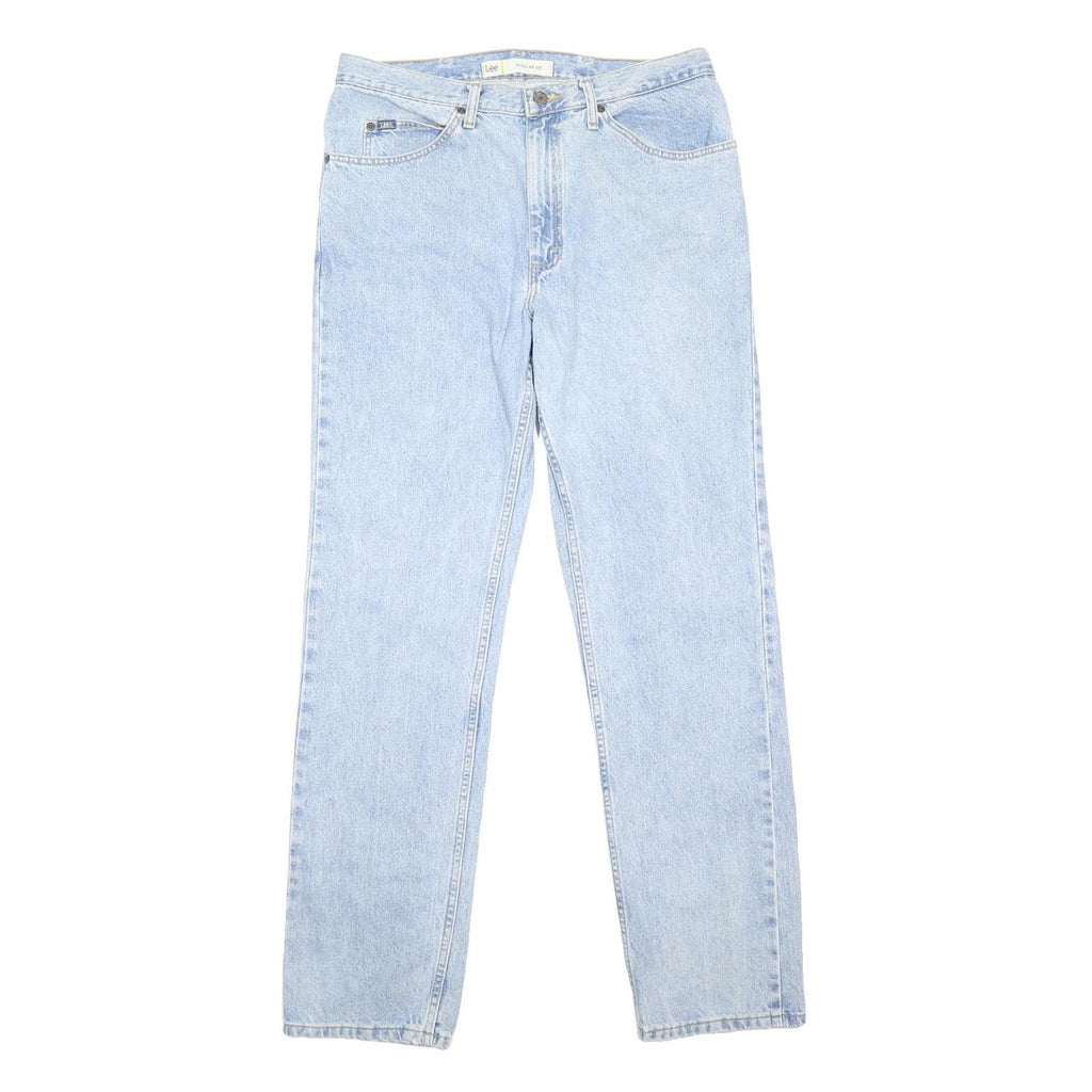 LEE Mens Jeans Blue Regular Fit Straight Denim Light W36 L34 Classic Style