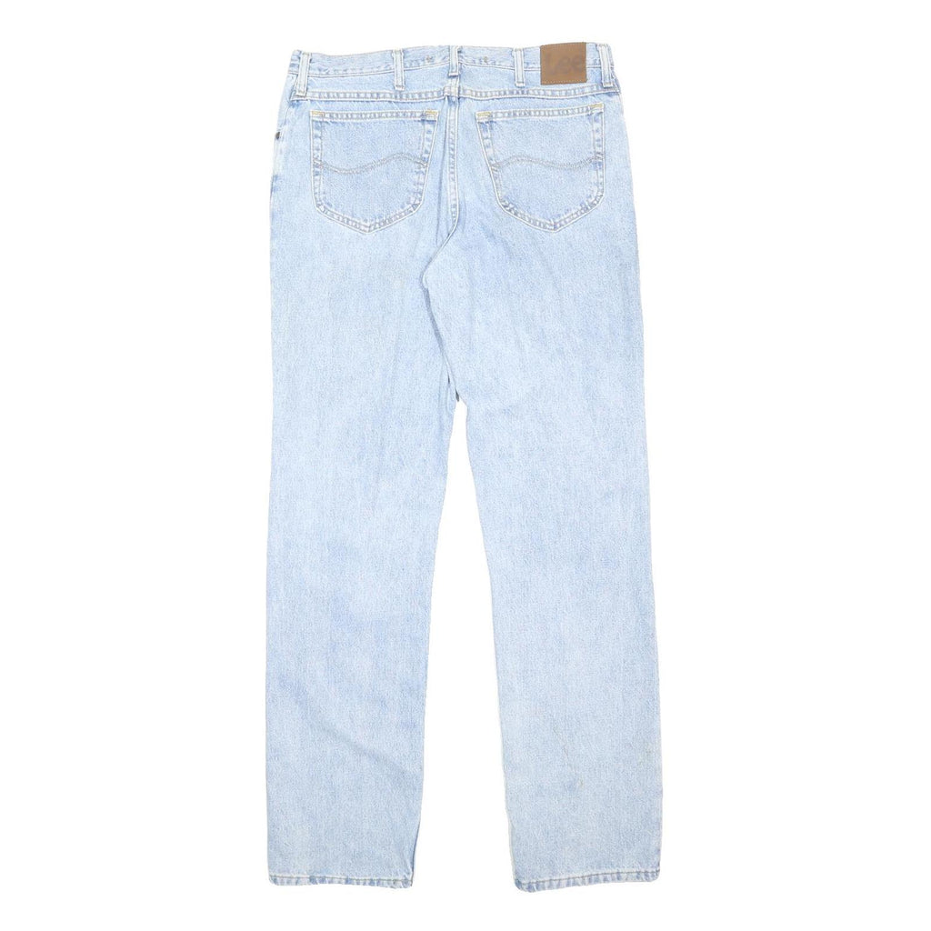 LEE Mens Jeans Blue Regular Fit Straight Denim Light W36 L34 Classic Style