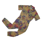 DESIGUAL Womens Yellow Multi Leaf Print Playsuit XL Button Front Casual Wear
