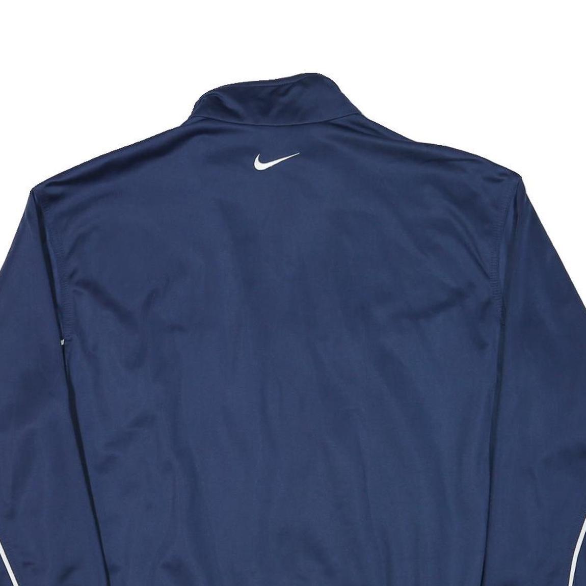 NIKE Mens Blue Track Jacket XL Polyester Blend Plain Sports Casual Zip