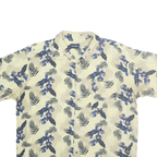 PURITAN Mens Cream & Blue Floral Rayon Shirt XL Summer Casual Tropical