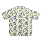 PURITAN Mens Cream & Blue Floral Rayon Shirt XL Summer Casual Tropical