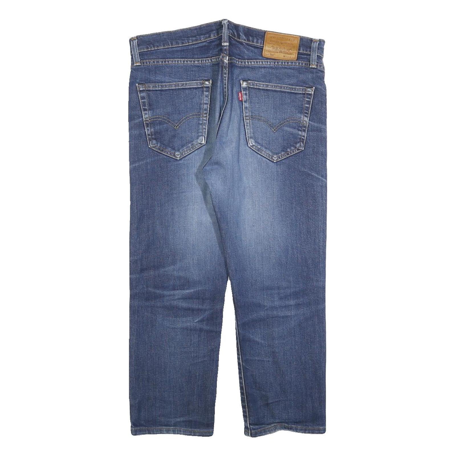 LEVI'S 502 BIG E Mens Jeans Blue Regular Straight Denim Medium W34 L25 Classic