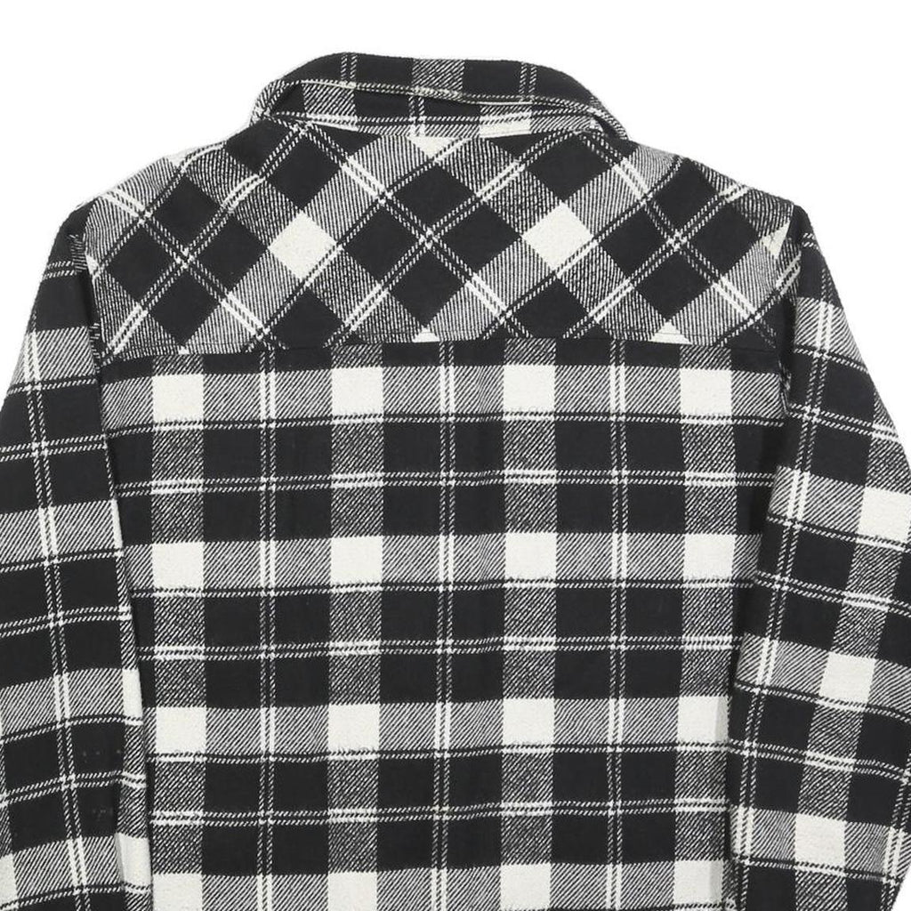 SNIPES Mens Black & White Check Shirt M Polyester Blend Long Sleeve Casual