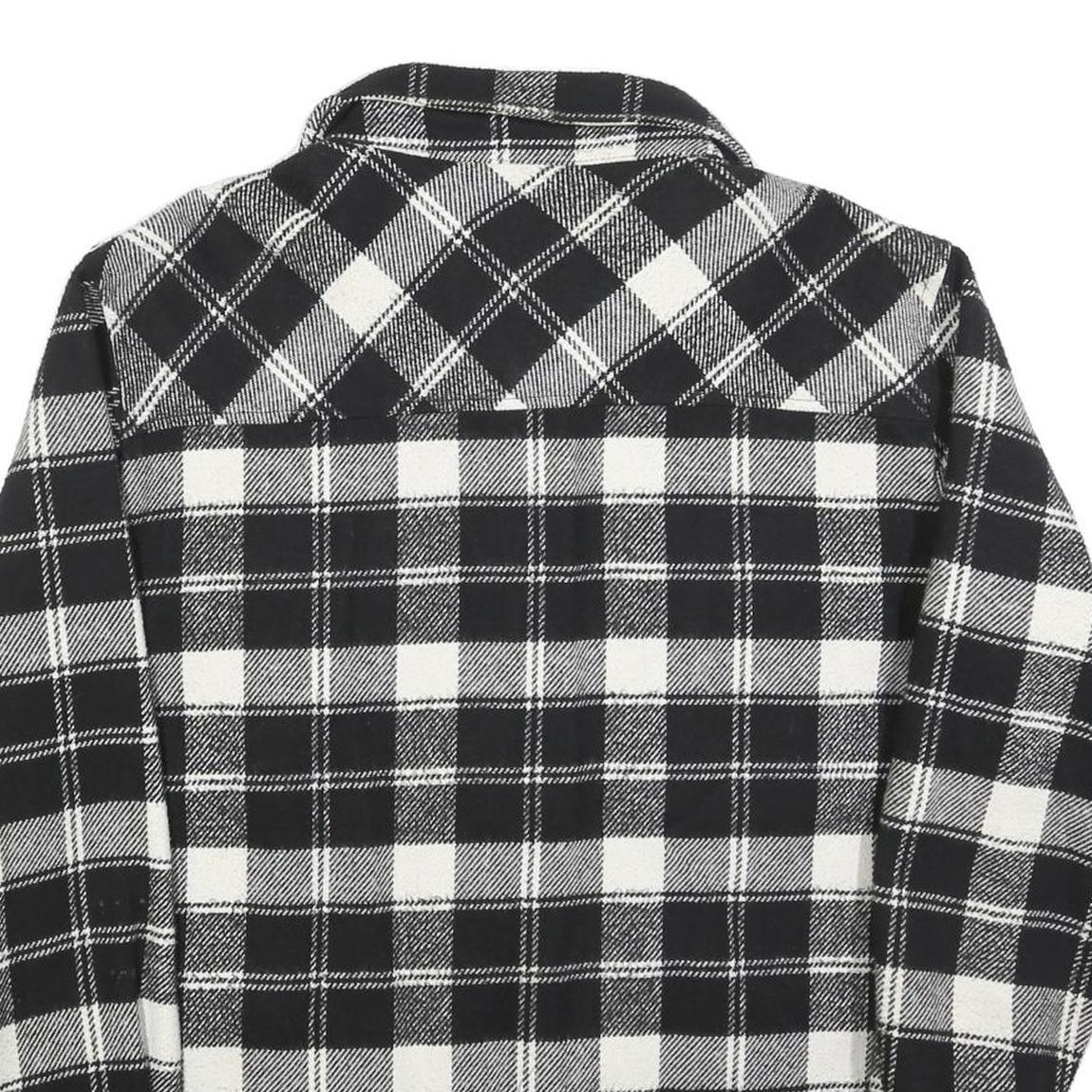 SNIPES Mens Black & White Check Shirt M Polyester Blend Long Sleeve Casual