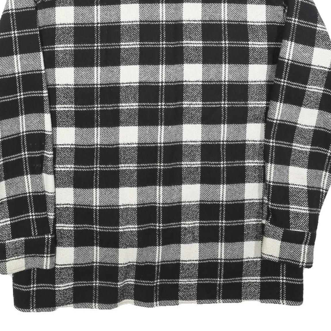 SNIPES Mens Black & White Check Shirt M Polyester Blend Long Sleeve Casual