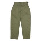 Womens Cotton Blend Green Regular Fit Straight Trousers W26 L30 Casual Utility