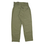 Womens Cotton Blend Green Regular Fit Straight Trousers W26 L30 Casual Utility