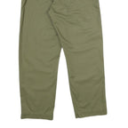 Womens Cotton Blend Green Regular Fit Straight Trousers W26 L30 Casual Utility