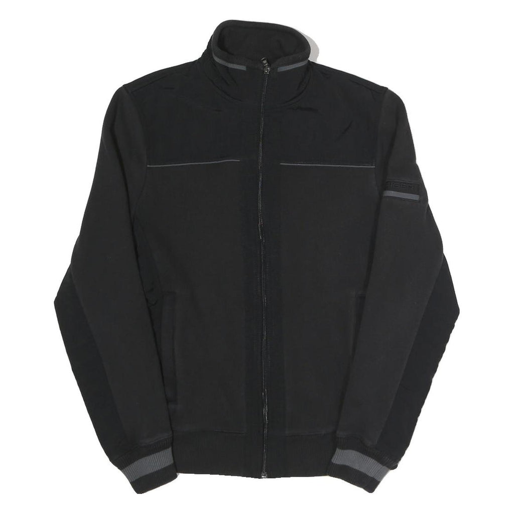 TOMMY HILFIGER Mens Black Cotton Blend Jacket S Zip Closure Plain Lightweight