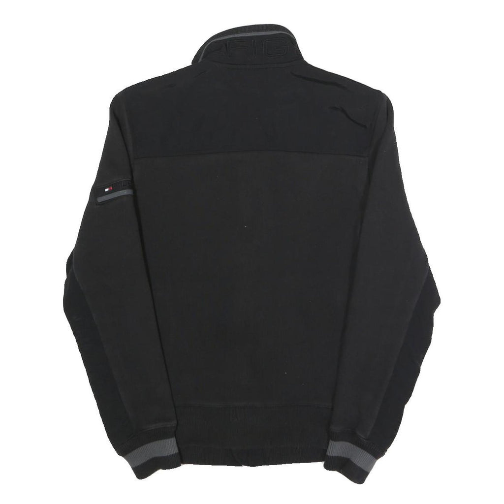 TOMMY HILFIGER Mens Black Cotton Blend Jacket S Zip Closure Plain Lightweight
