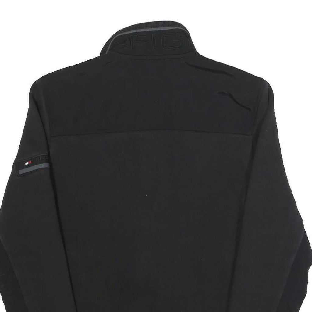 TOMMY HILFIGER Mens Black Cotton Blend Jacket S Zip Closure Plain Lightweight