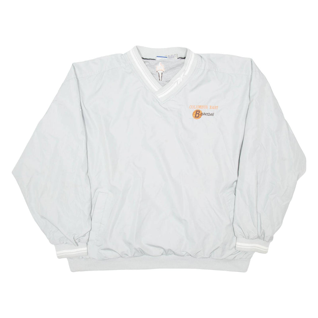 REEBOK Training Columbus East Basketball Mens Sweatshirt Grey V-Neck USA 2XL