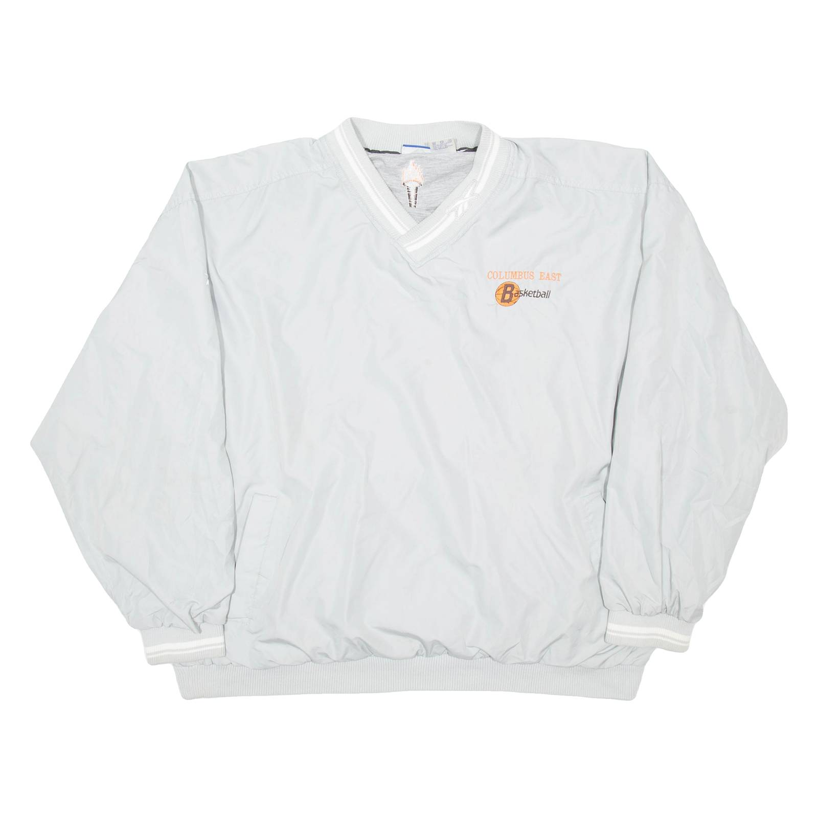 REEBOK Training Columbus East Basketball Mens Sweatshirt Grey V-Neck USA 2XL