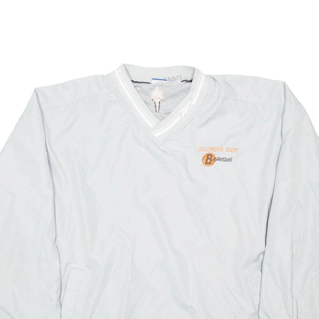REEBOK Training Columbus East Basketball Mens Sweatshirt Grey V-Neck USA 2XL