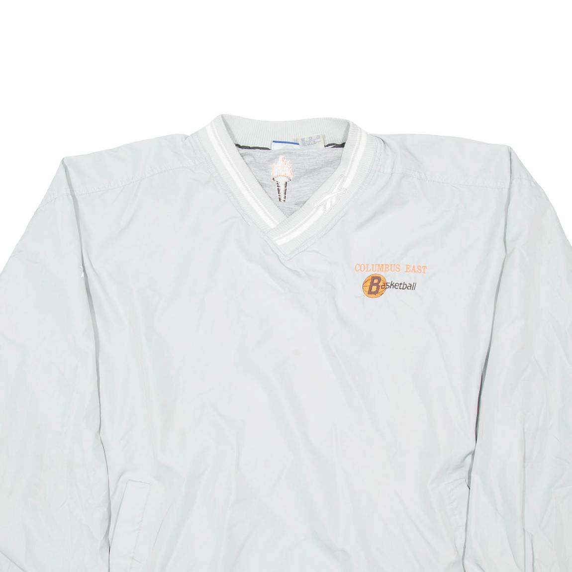 REEBOK Training Columbus East Basketball Mens Sweatshirt Grey V-Neck USA 2XL