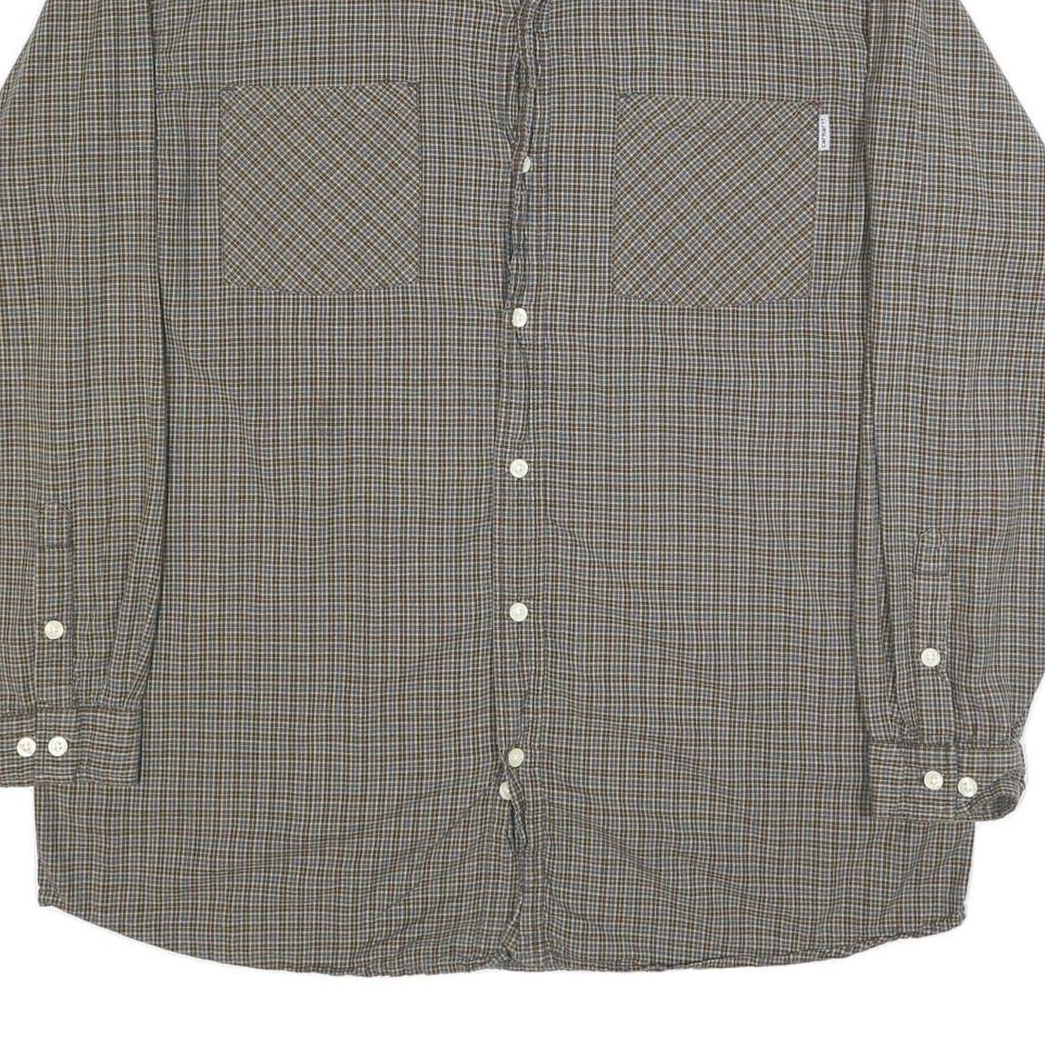 CARHARTT Mens Green & Brown Check Shirt XL Button Front Long Sleeve Casual
