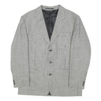 LIBERTY Mens Black & White Check Wool Button Jacket M Woven Classic Tailored