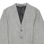LIBERTY Mens Black & White Check Wool Button Jacket M Woven Classic Tailored