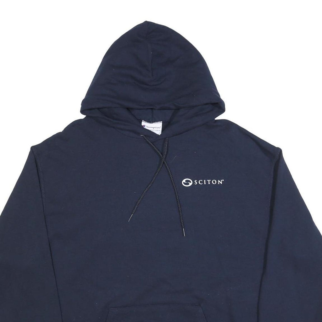 CHAMPION Mens Navy Blue Sciton Hoodie XL Ready Set Launch Graphic