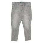 LAUREN RALPH LAUREN Womens Grey Regular Fit Straight Denim Jeans W34 L26 Zip
