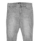 LAUREN RALPH LAUREN Womens Grey Regular Fit Straight Denim Jeans W34 L26 Zip