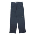 DICKIES Mens Cotton Blend Navy Blue Loose Straight Leg Trousers W32 L34 Workwear