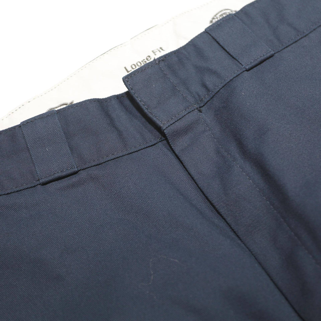 DICKIES Mens Cotton Blend Navy Blue Loose Straight Leg Trousers W32 L34 Workwear