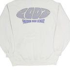 LEE Mens White Freedom High School Hoodie L Cotton Pullover 2007 Print