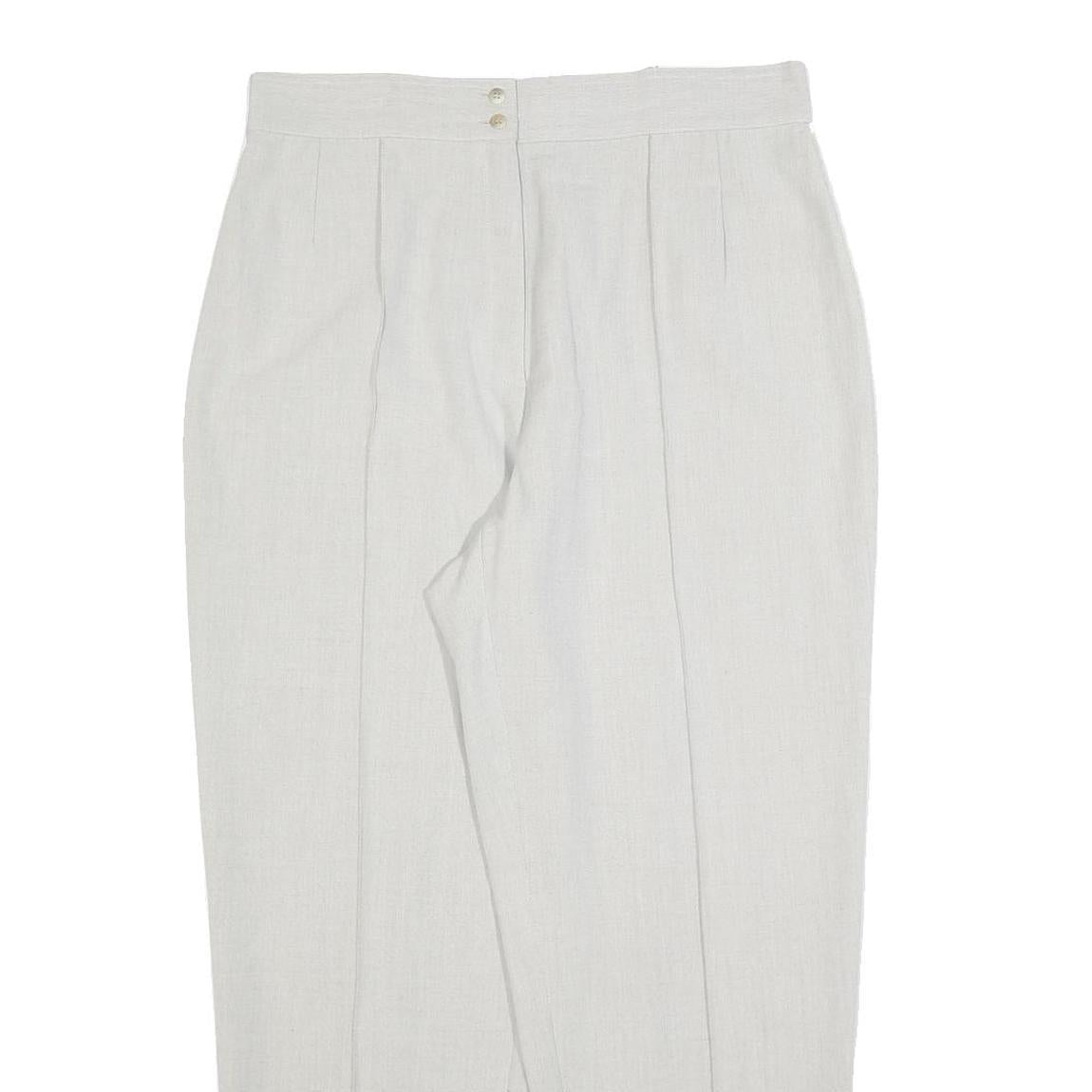 CARTOON Womens Relaxed Cream Trousers W32 L28 Casual Office Wear Zip Closure