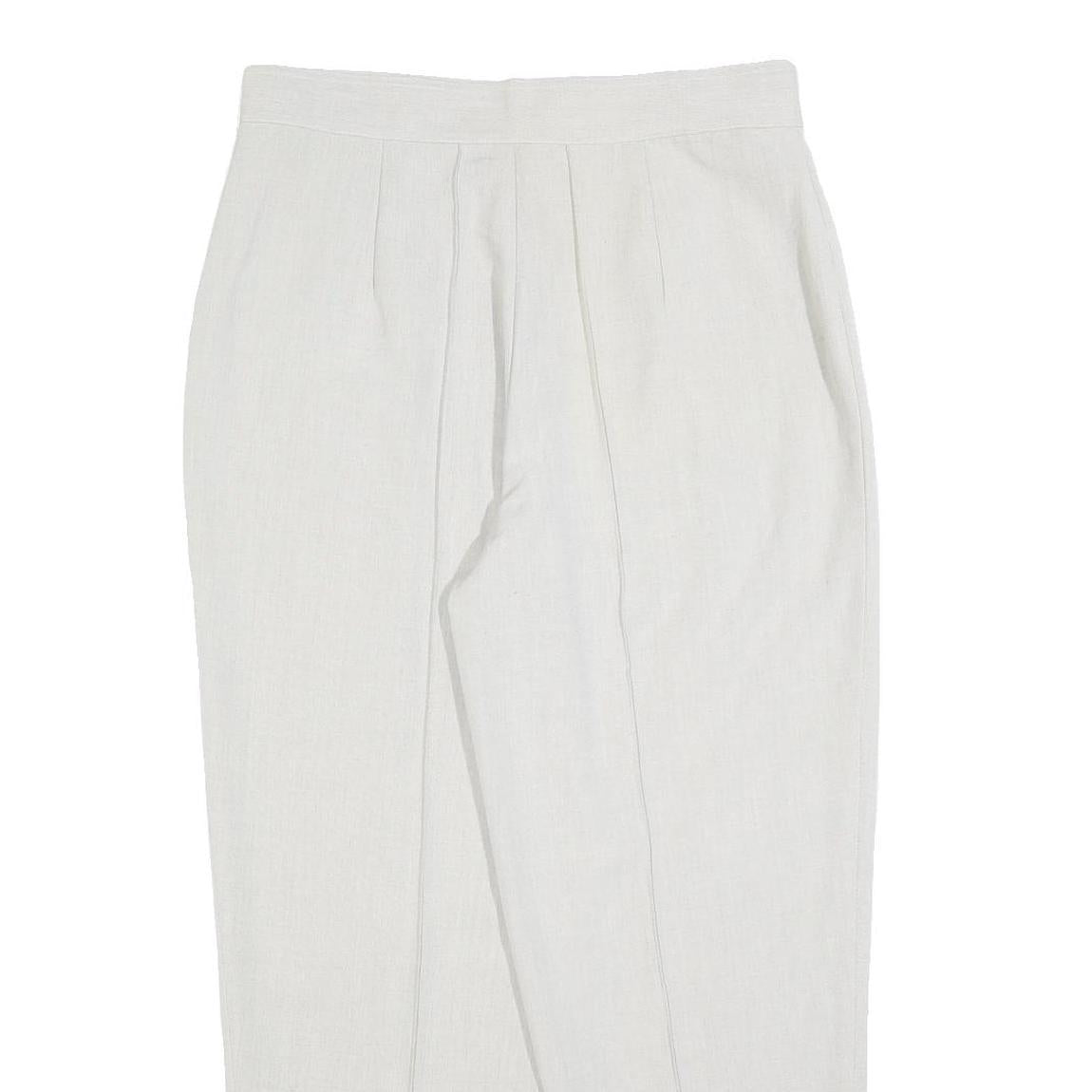 CARTOON Womens Relaxed Cream Trousers W32 L28 Casual Office Wear Zip Closure