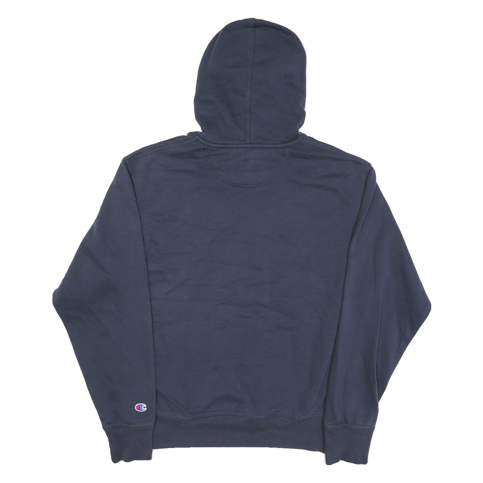 CHAMPION Mens Navy Blue Hoodie M Cotton Blend Pullover Sweatshirt